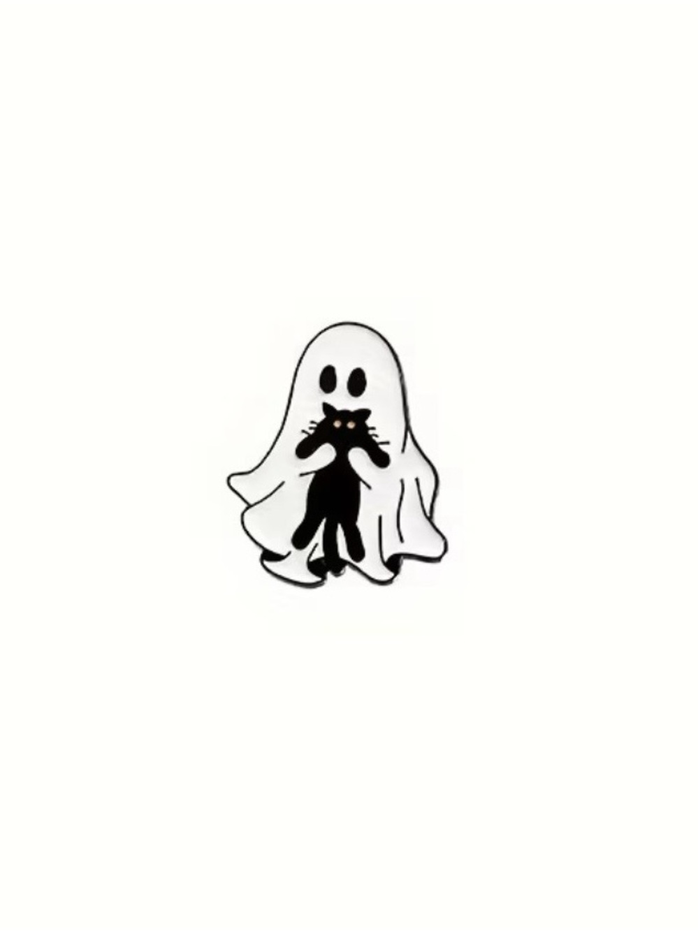 Ghost 👻 with cat 🐈‍⬛ lapel pin